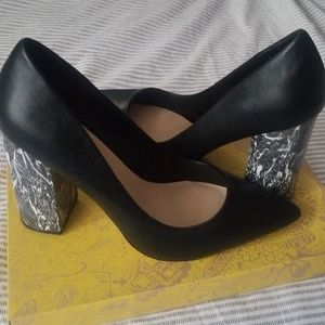 Black block heels